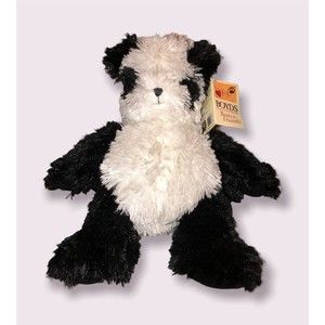9" Boyds Bears & Friends Seated black & white bean bear Cuddle Fluff COOKIE